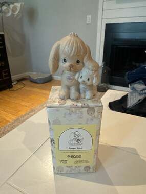 Precious Moments "Puppy Love” 520764 1988 Figurine Butterfly Mark Original Box